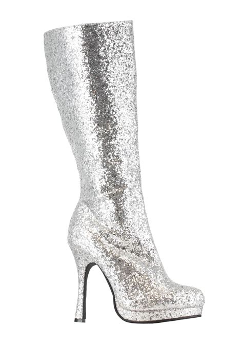 fendi silver glitter boots